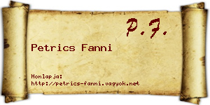 Petrics Fanni névjegykártya