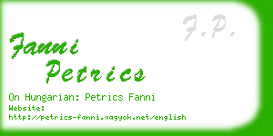 fanni petrics business card